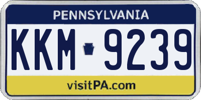 PA license plate KKM9239