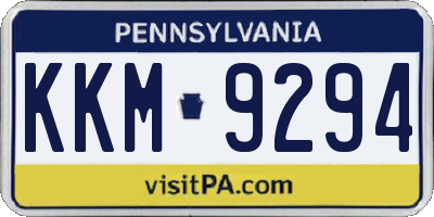 PA license plate KKM9294