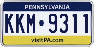 PA license plate KKM9311