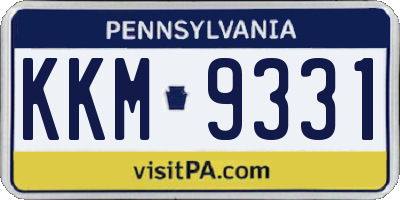 PA license plate KKM9331