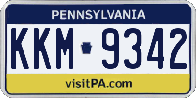 PA license plate KKM9342