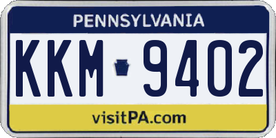 PA license plate KKM9402