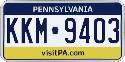 PA license plate KKM9403