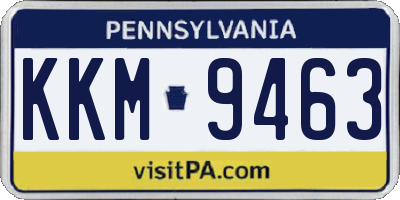 PA license plate KKM9463