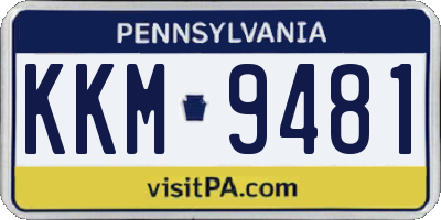 PA license plate KKM9481