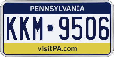 PA license plate KKM9506
