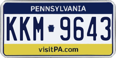 PA license plate KKM9643