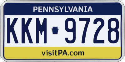 PA license plate KKM9728