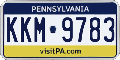 PA license plate KKM9783