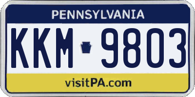 PA license plate KKM9803