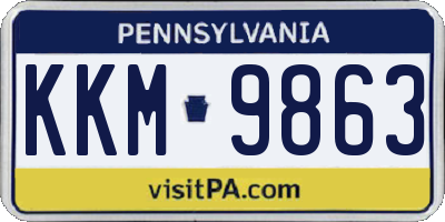 PA license plate KKM9863