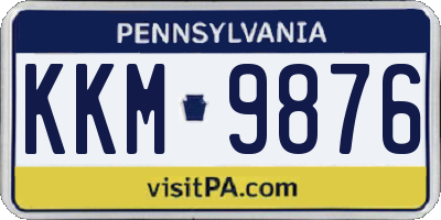 PA license plate KKM9876