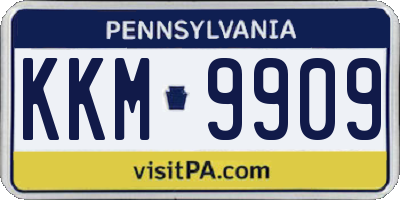 PA license plate KKM9909