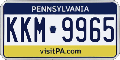 PA license plate KKM9965