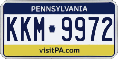 PA license plate KKM9972