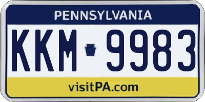 PA license plate KKM9983