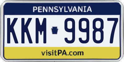 PA license plate KKM9987