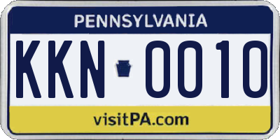 PA license plate KKN0010