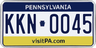 PA license plate KKN0045