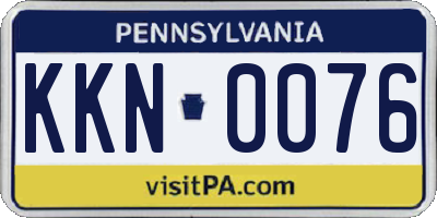 PA license plate KKN0076