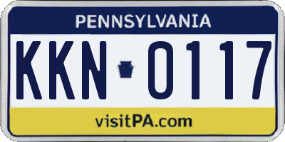 PA license plate KKN0117
