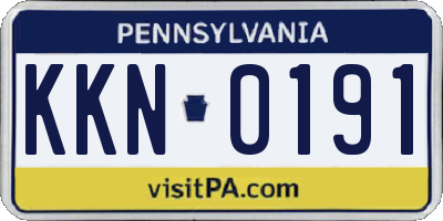 PA license plate KKN0191