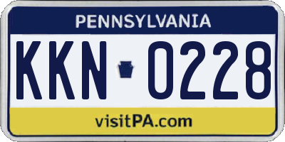 PA license plate KKN0228