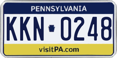 PA license plate KKN0248