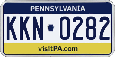 PA license plate KKN0282