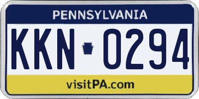 PA license plate KKN0294