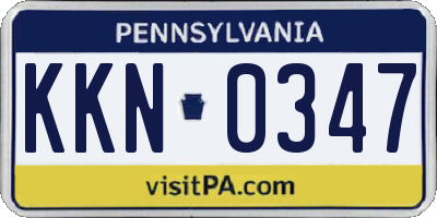 PA license plate KKN0347