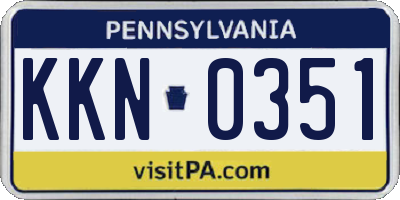PA license plate KKN0351