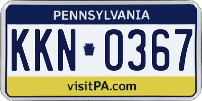 PA license plate KKN0367