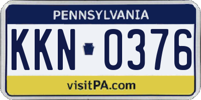 PA license plate KKN0376