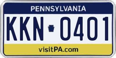 PA license plate KKN0401
