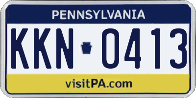 PA license plate KKN0413