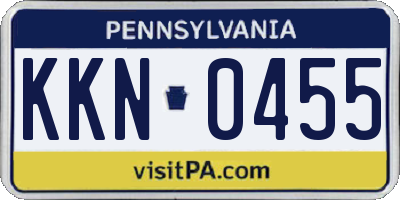 PA license plate KKN0455
