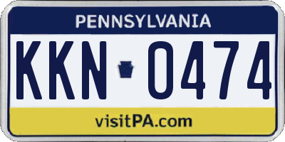 PA license plate KKN0474