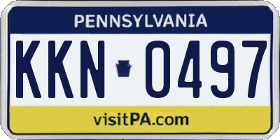 PA license plate KKN0497