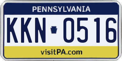 PA license plate KKN0516