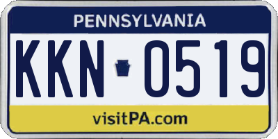 PA license plate KKN0519