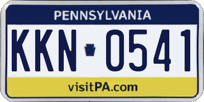 PA license plate KKN0541