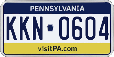 PA license plate KKN0604