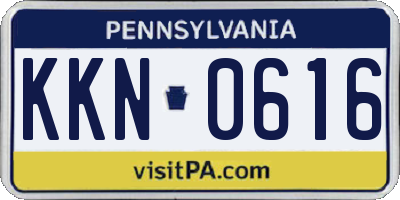 PA license plate KKN0616