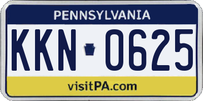 PA license plate KKN0625