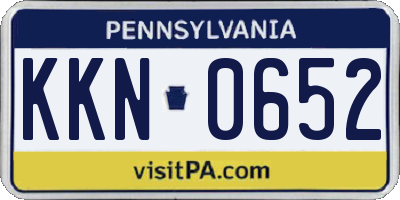 PA license plate KKN0652
