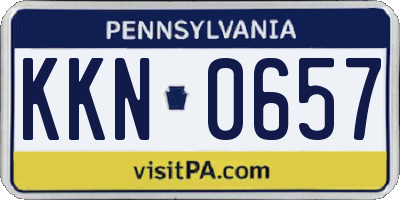 PA license plate KKN0657