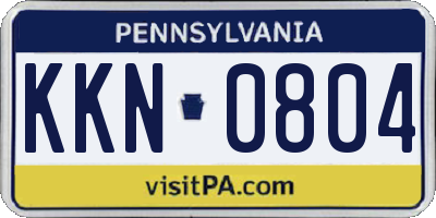 PA license plate KKN0804
