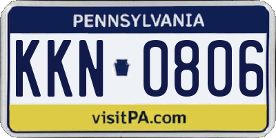 PA license plate KKN0806