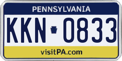 PA license plate KKN0833